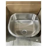 23' x 21' D-Shaped SS Undermount Single Bowl Sink
