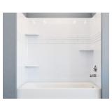 60' Topaz Back Shower Wall in White