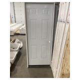 32' x 80' LH Steel 6-Panel Exterior Door-White