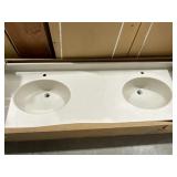 73' x 22' Double Sink Vanity Top in Desert Storm