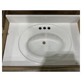 30-1/2' x 19' Single Sink Vanity Top in White