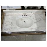 44' x 22' Single Sink Vanity Top in White Mocha