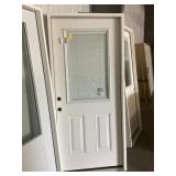 36' x 80' RH Fiberglass HV Exterior Door w/ Blinds