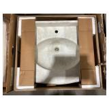 25' x 23' Single Sink Vanity Top in Cloud White