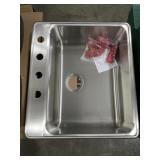 25' x 22' Drop-In Single Bowl Sink in Stainless