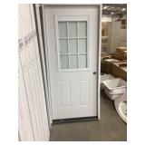 36' x 80' LH 1/2 View 9-Lite Exterior Door-White