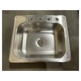 25' x 21' Drop-In Single Bowl Sink in Stainless