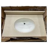 36' x 22' Single Sink Vanity Top in Tahini Sand