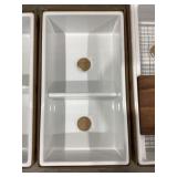 33' x 18' Fireclay Double Bowl 60/40 Sink in White