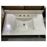 27' x 22' Single Sink Vanity Top in Bone