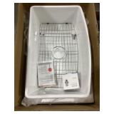 30' x 19' Single Bowl Fireclay Sink in White