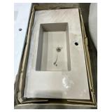 35-1/2' Wall Mounted Countertop Sink in Brown
