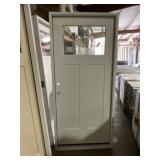 36' x 80' RH 1/4 View FG Exterior Door in White