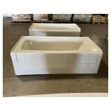 60' x 30' LH Acrylic Bathtub in Ivory with Apron