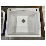 25' x 22' Single Bowl Composite Sink in White