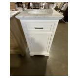 19' x 19' Vanity in White with Single Sink Top