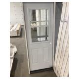 32' x 80' 1/2 View LH Steel Exterior Door in White