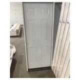 32' x 80' RH Steel 6-Panel Exterior Door in White