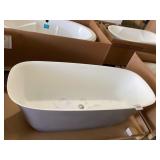 Acquabella Gray/White Freestanding Bathtub