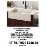 36' Stainless Kitchen Farmhouse Sink
