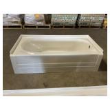 60' x 32' RH Fiberglass Bathtub in Ivory w Apron