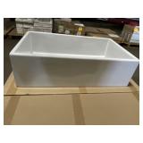 30' x 18' Fireclay Sink in White with Center Drain