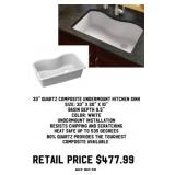 33' Quartz Composite Undermount Kitchen Sink
