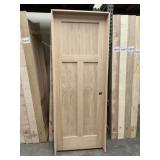 28' x 80' LH Oak 3-Panel Interior Door