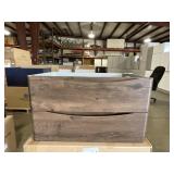 31' x 19' Wall Mount Vanity Base in Natural Brown