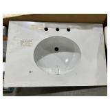 34' x 22' Single Sink Vanity Top in White