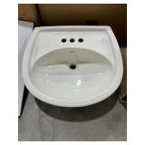 21' x 19' Wall Mount Single Bowl Sink in Bone