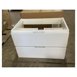 32' x 21' Wall Mount Vanity Base in White