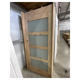 36' x 80' LH Oak 4-Panel Glass Interior Door