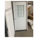 36' x 80' RH 1/2 View 9-Lite Exterior Door-White