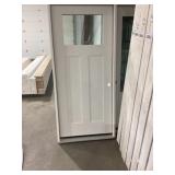 36' x 80' LH Fiberglass 1/4 View Exterior Door
