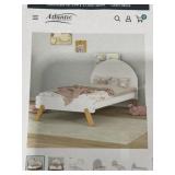 RTA Twin Size Bed Frame in White w Shelf