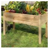 RTA 47"L Wooden Raised Garden Bed w Liner