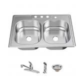 All-In-One Double Bowl Kitchen Sink Kit