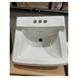 19-1/2" Ceramic Wall Mount Sink in White