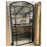 42" x 82" Black Metal Grid Stand-Up Mirror