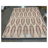 63" x 84" Outdoor Area Rug in Beige & Red