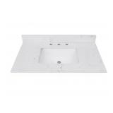 White Engineering Stone Vanity with Sink