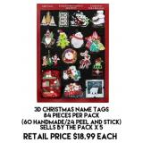 3D Christmas Name Tags x 5