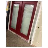 72" x 80" LH Full-View Exterior Door in Red