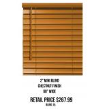 2" Mini Blind in Chestnut Finish.