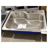 33" x 22" Drop-In Single Bowl Sink in SS