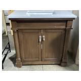 30" x 21" Vanity Base in Brown w Single Sink Top