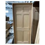 36" x 80" LH Oak 6-Panel Interior Door
