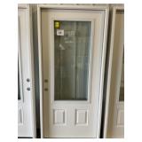 36" x 80" RH Fiberglass Mid-View Exterior Door