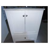 24" x 19" Vanity in White w Single Sink Top